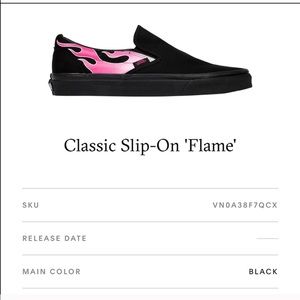 BRAND NEW pink flame vans
